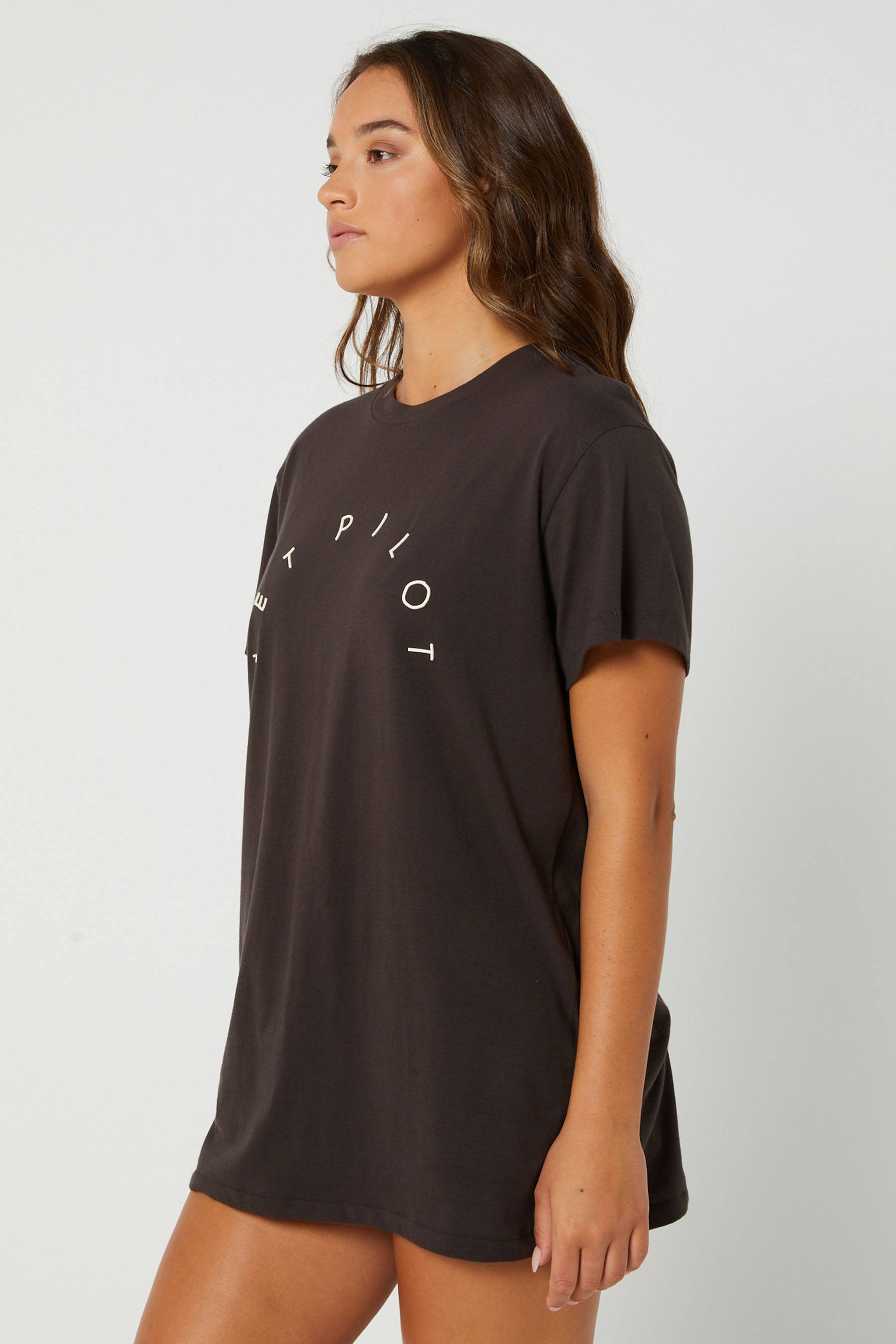 Jetpilot Arch Ladies SS T-Shirt Charcoal 4