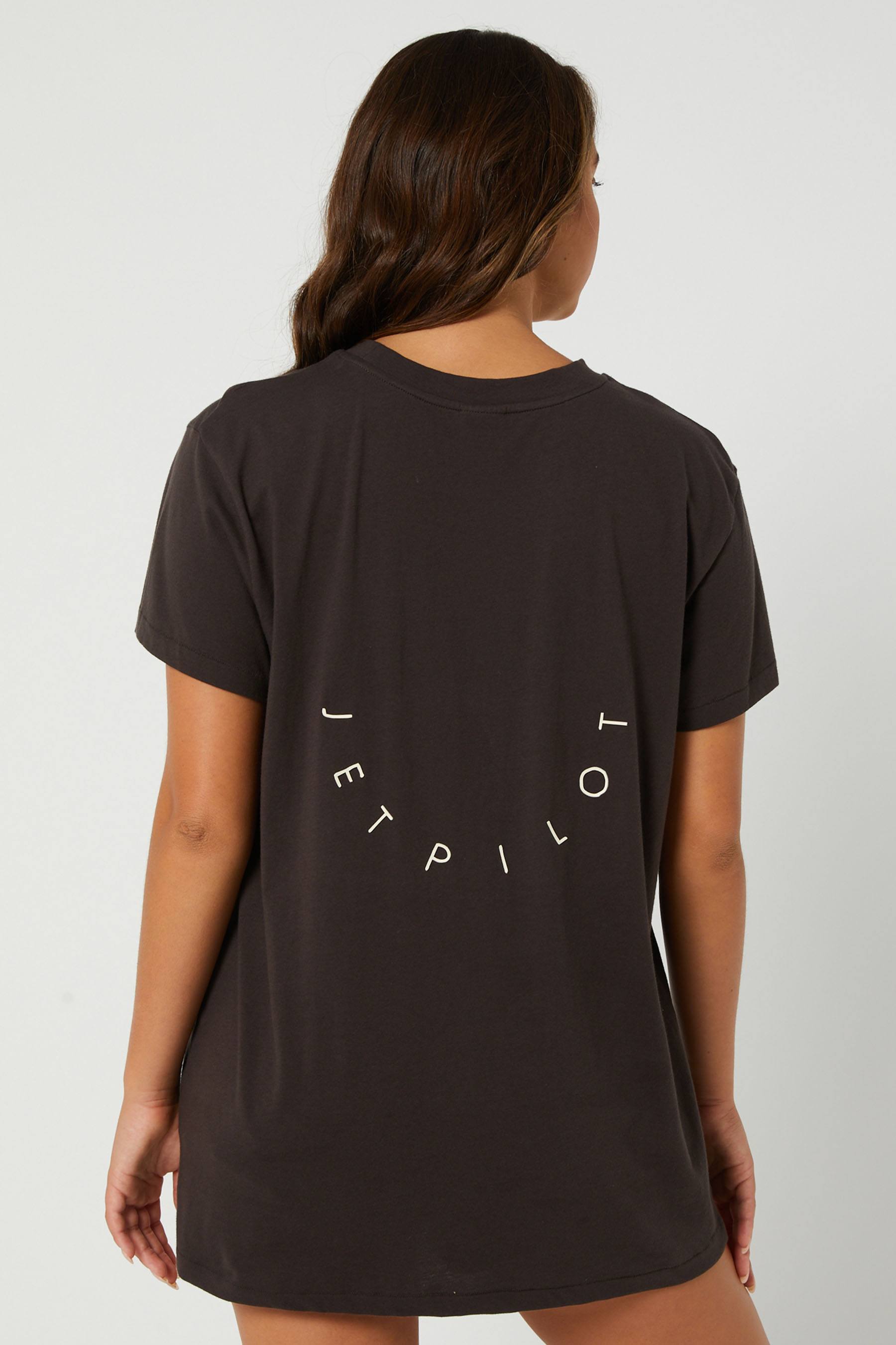 Jetpilot Arch Ladies SS T-Shirt Charcoal 3