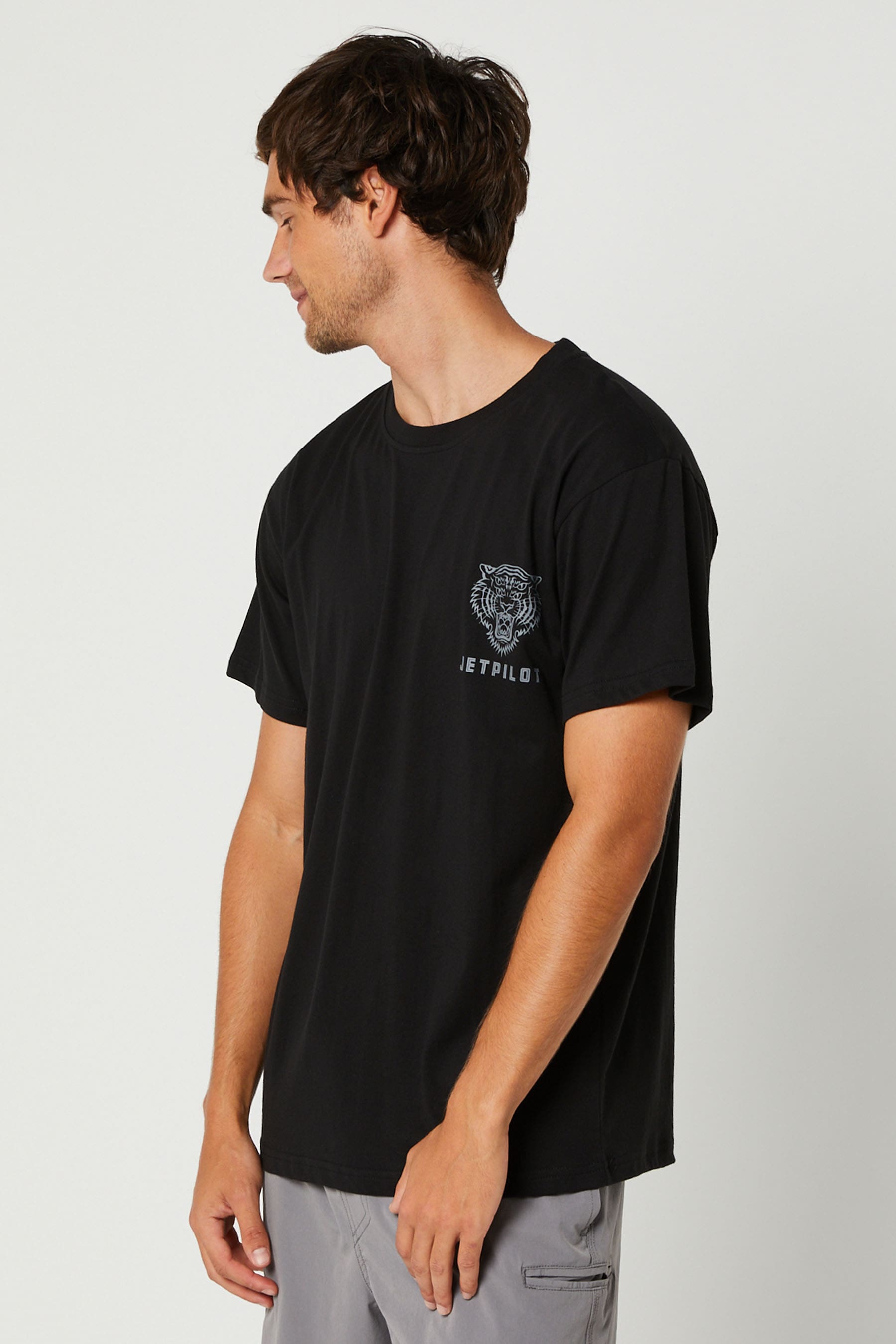 Tiger Mens SS T-Shirt Black Charcoal 5