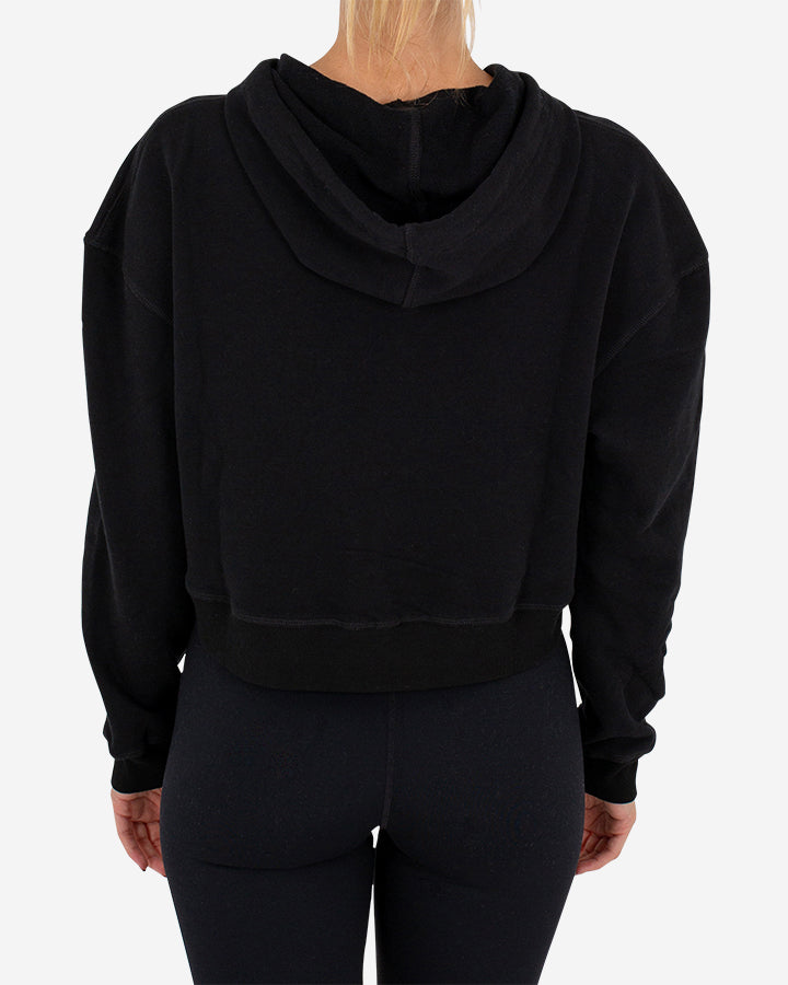 Jetpilot Simple Ladies Crop Hoodie - Black