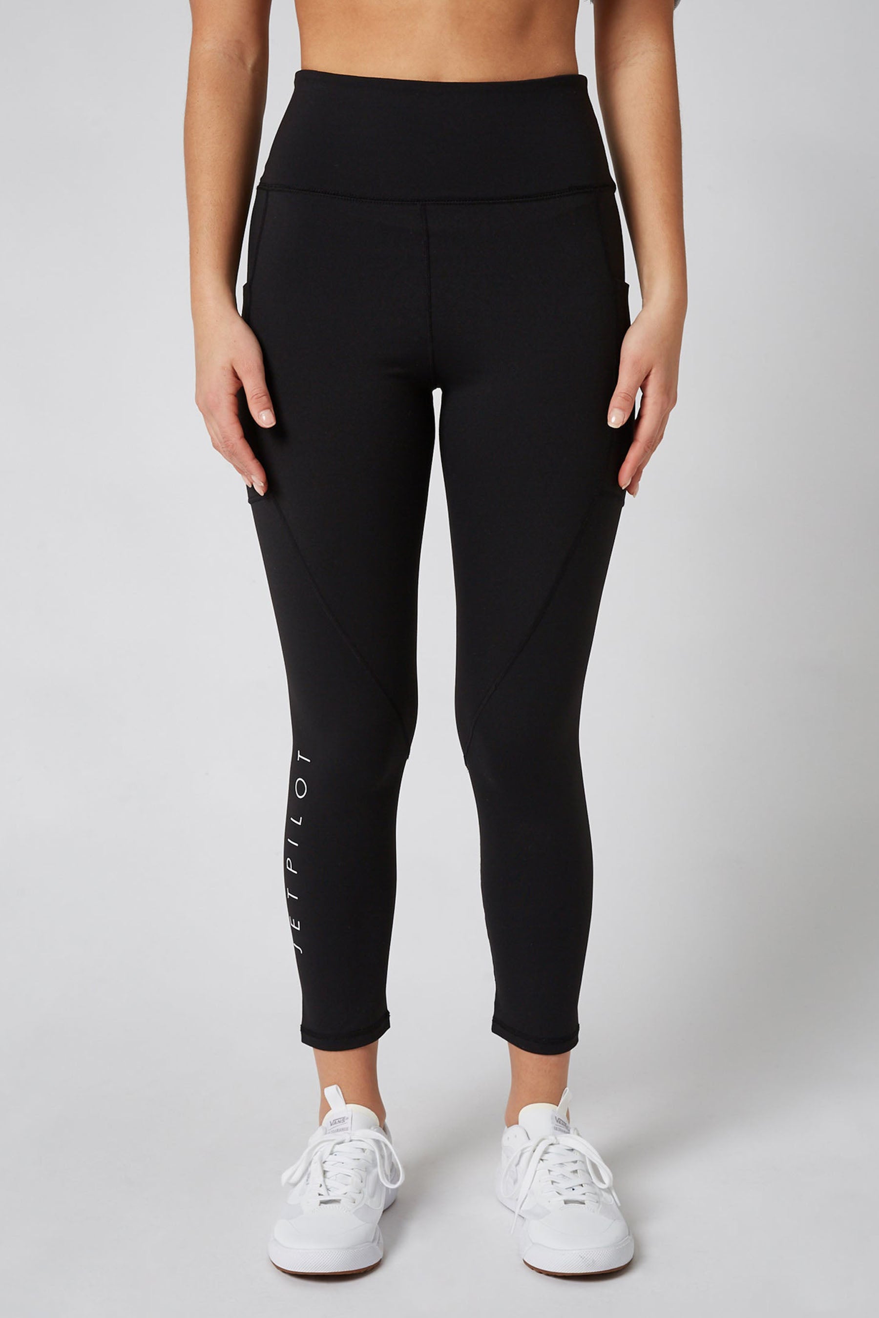 Jetpilot Simple Ladies Leggings w/ Pockets - Black