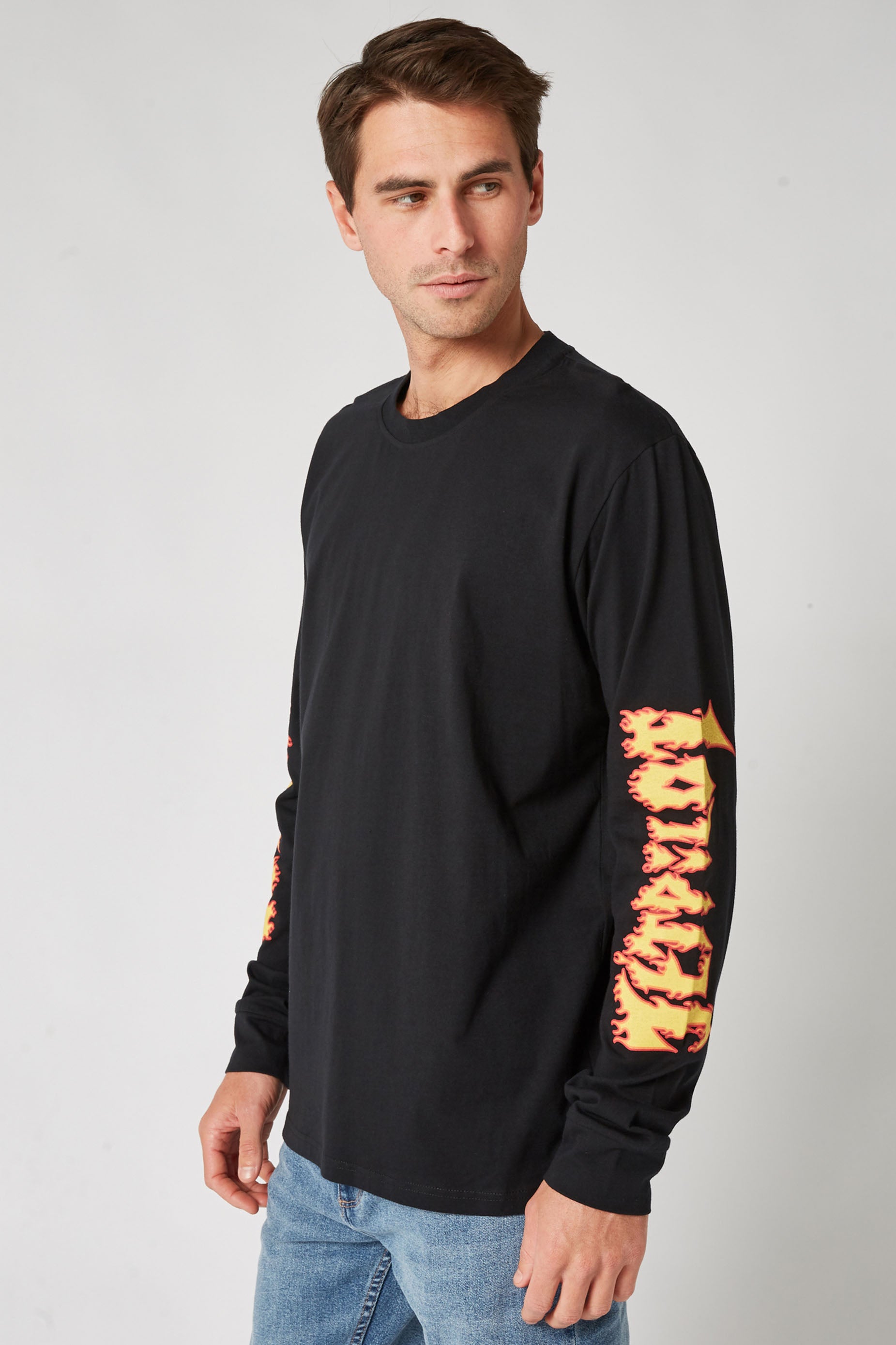 Jetpilot Razor L/S Mens Tee - Black/Yellow