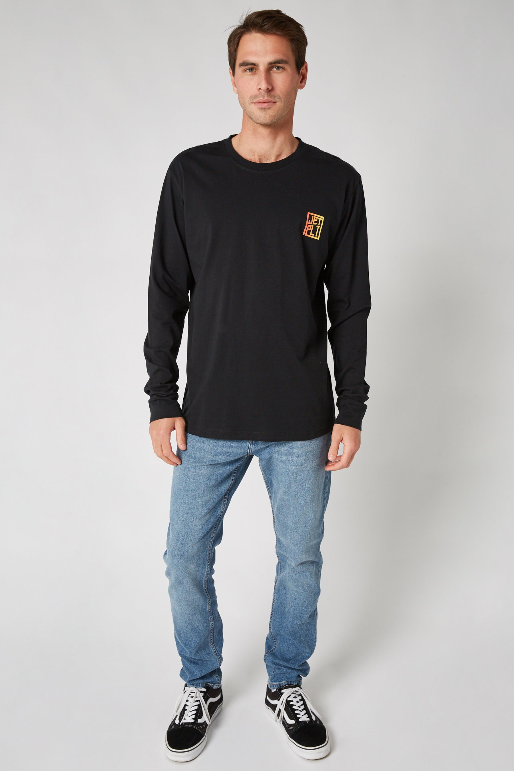 Jetpilot Linear L/S Mens Tee - Black/Red