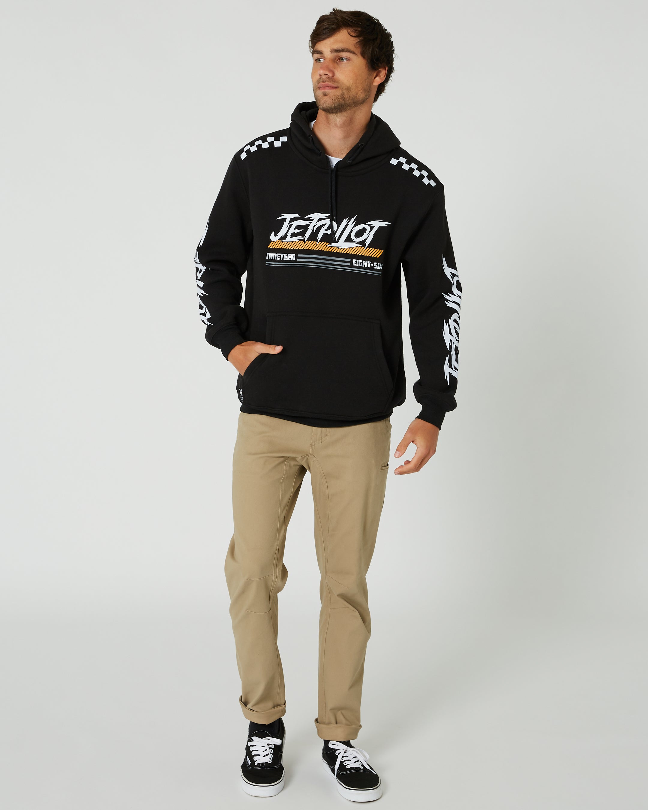 Jetpilot Race Tech Mens Pullover Hoodie - Black 3