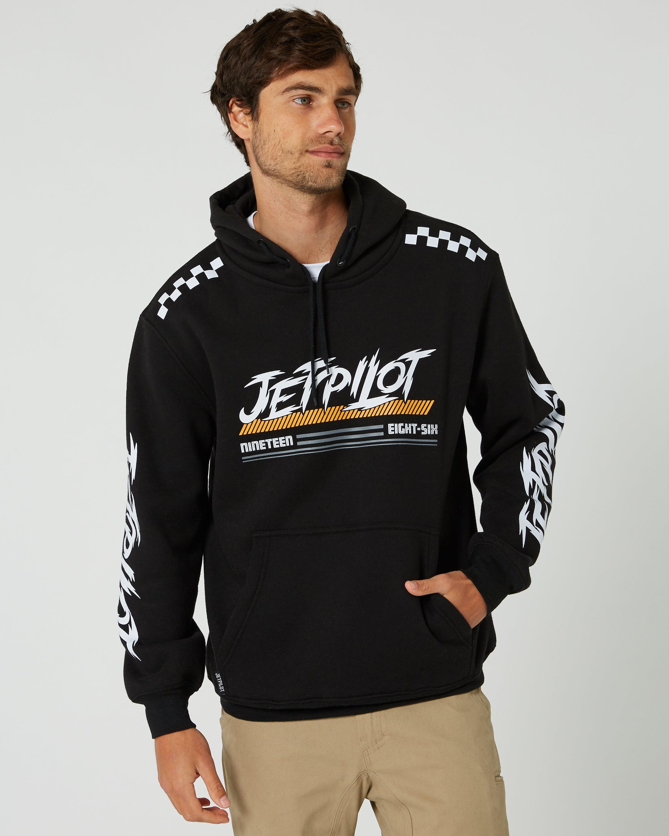 Jetpilot Race Tech Mens Pullover Hoodie - Black