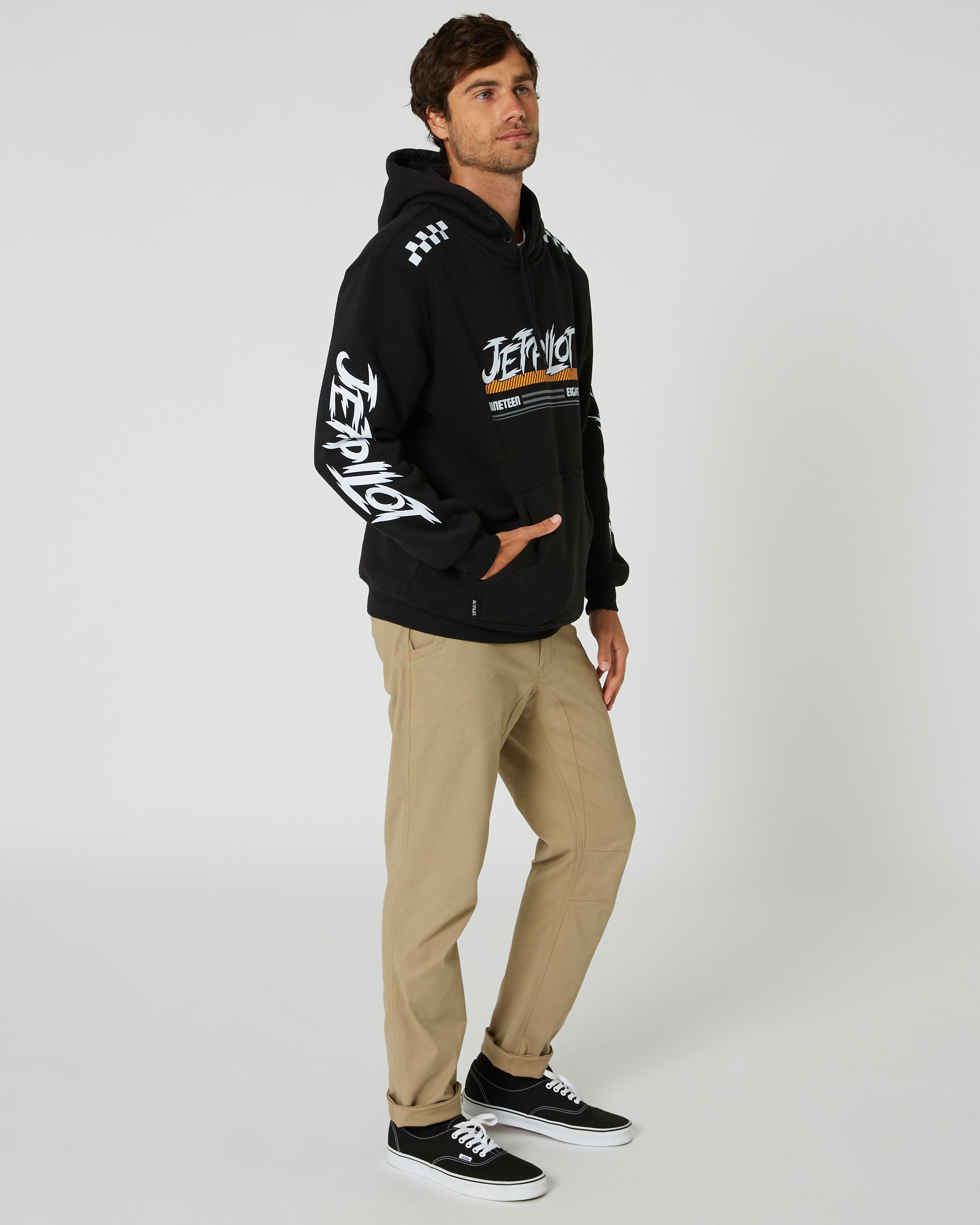 Jetpilot Race Tech Mens Pullover Hoodie - Black 4