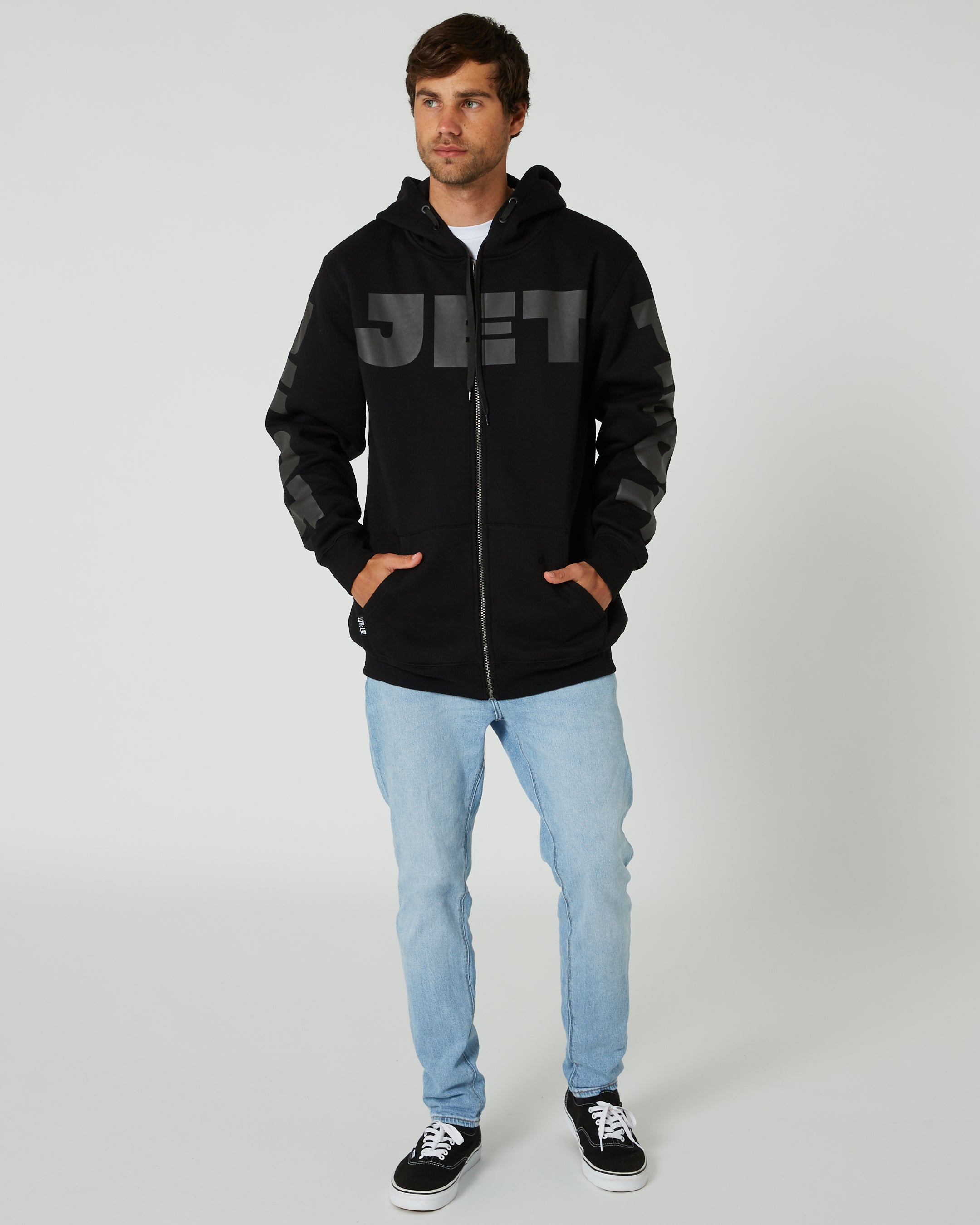 Jetpilot Divided Mens Zip-Up Hoodie - Black 3