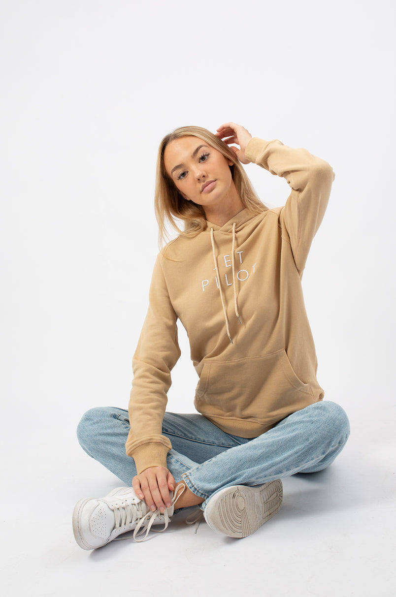 Jetpilot Ladies Simple Hoodie - Tan