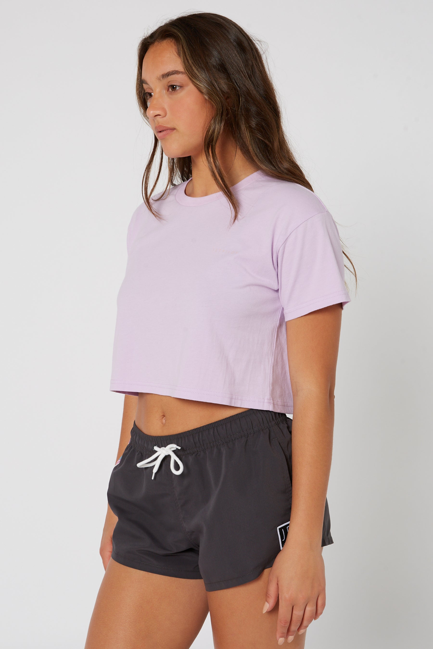 Jetpilot Flora Ladies S/S Crop Tee - Purple