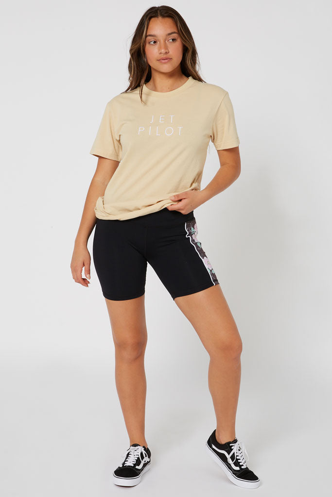 Jetpilot Simple Ladies Oversized Tee - Tan