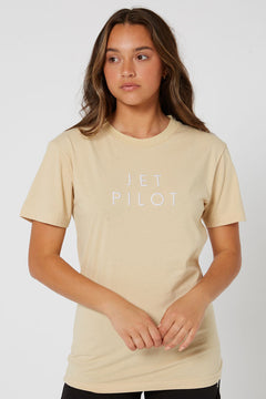 Jetpilot Simple Ladies Oversized Tee - Tan