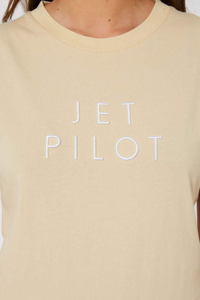 Jetpilot Simple Ladies Oversized Tee - Tan
