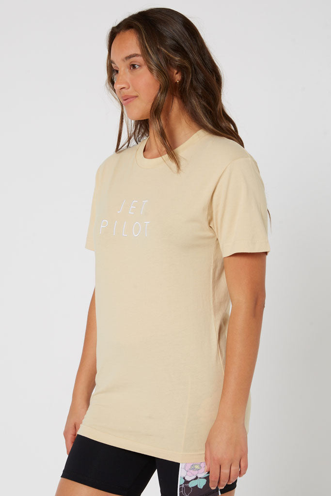 Jetpilot Simple Ladies Oversized Tee - Tan