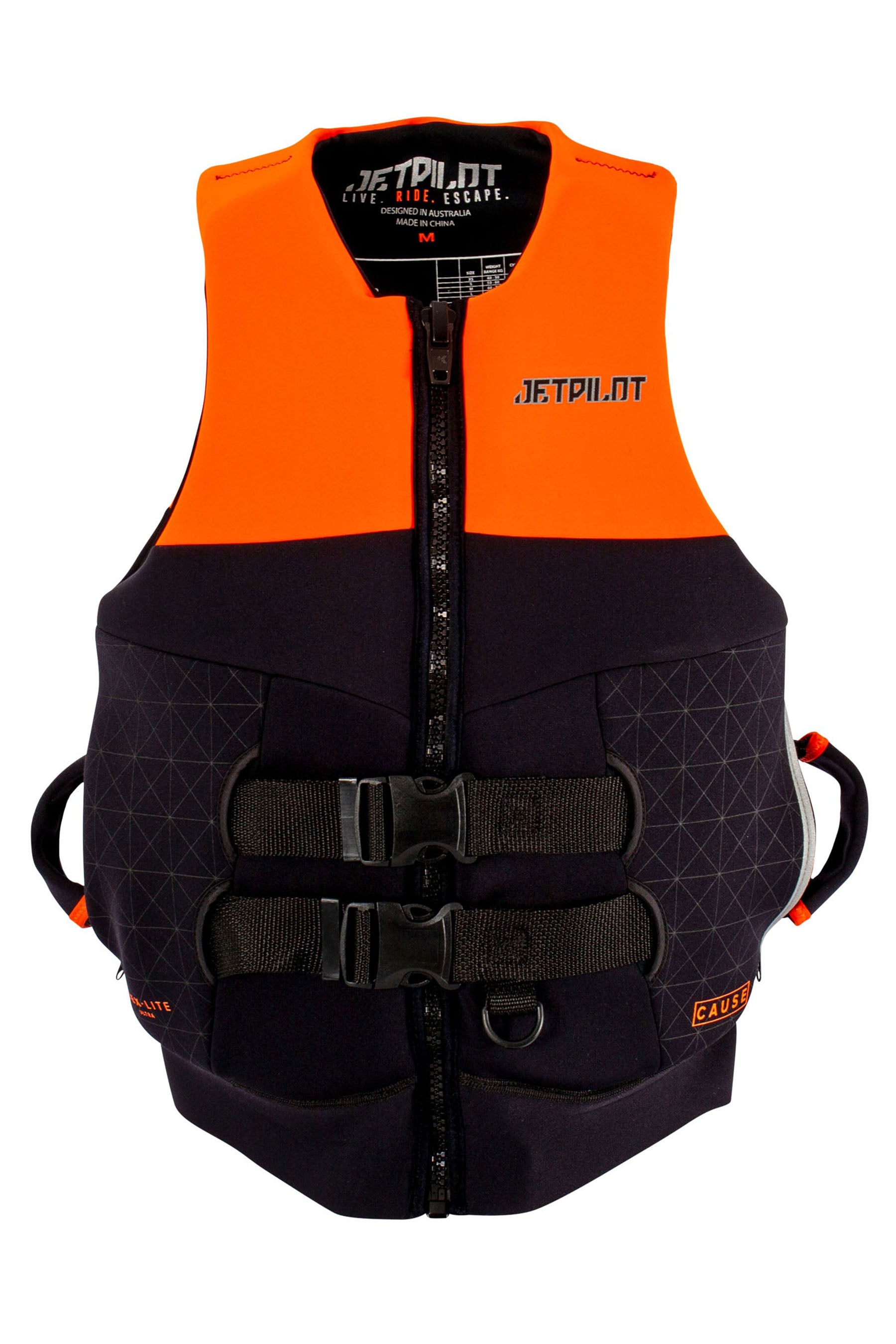 JETPILOT CAUSE MENS LIFE JACKET ORANGE L50 - FRONT