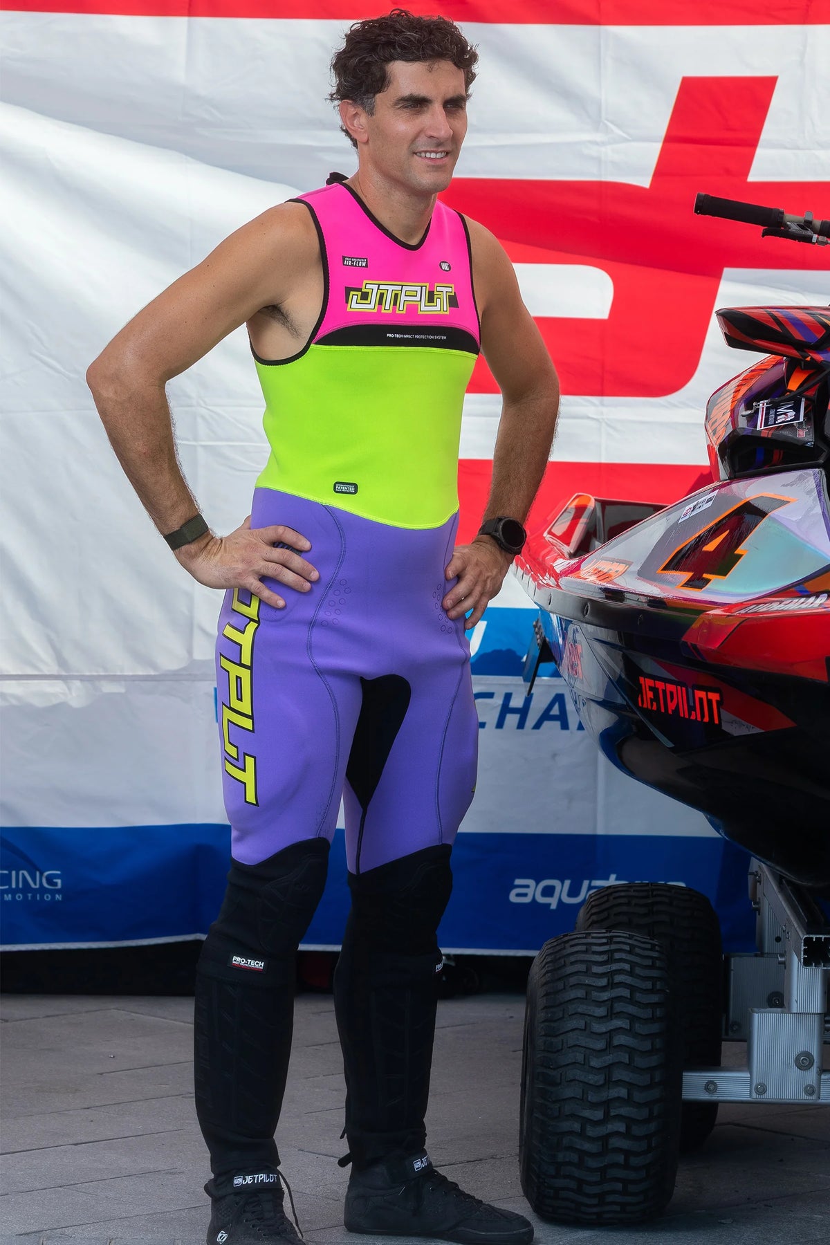 Jetpilot Vault Mens Race John Wetsuit - Pink/Yellow