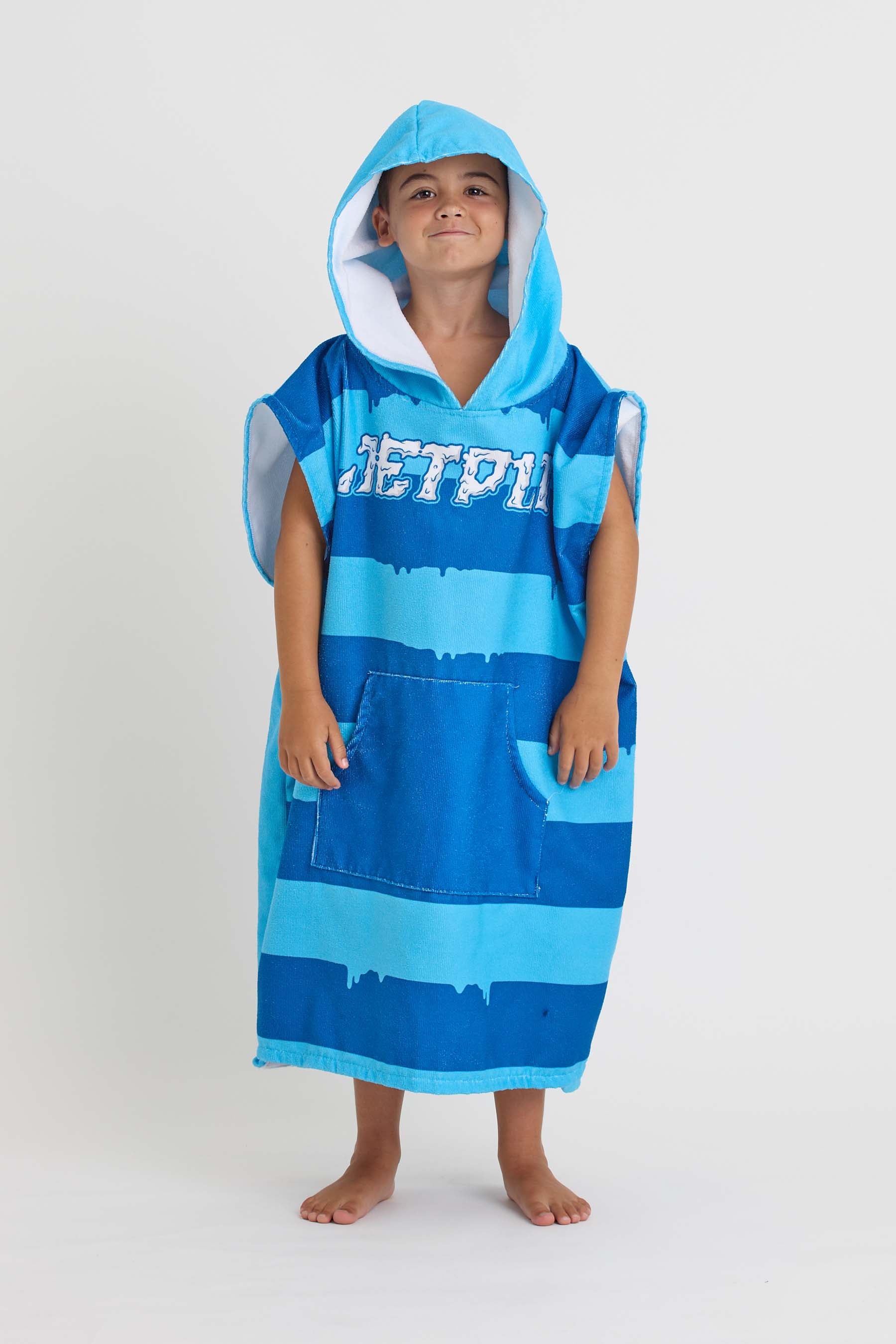 ACS24318 Jetpilot Kids Hoodie Towel - Blue