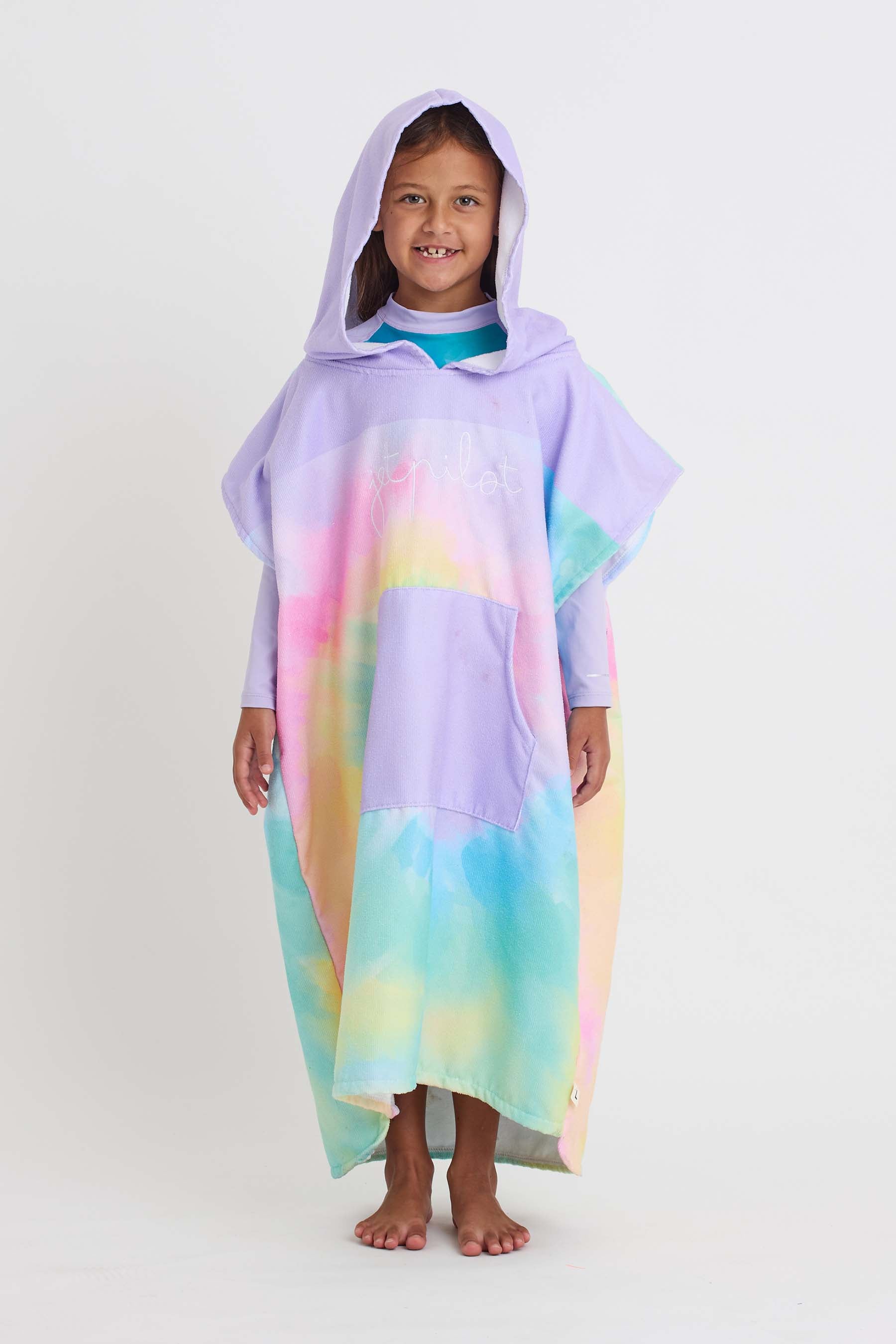 ACS24318Jetpilot Kids Hoodie Towel - Tie Dye - 1