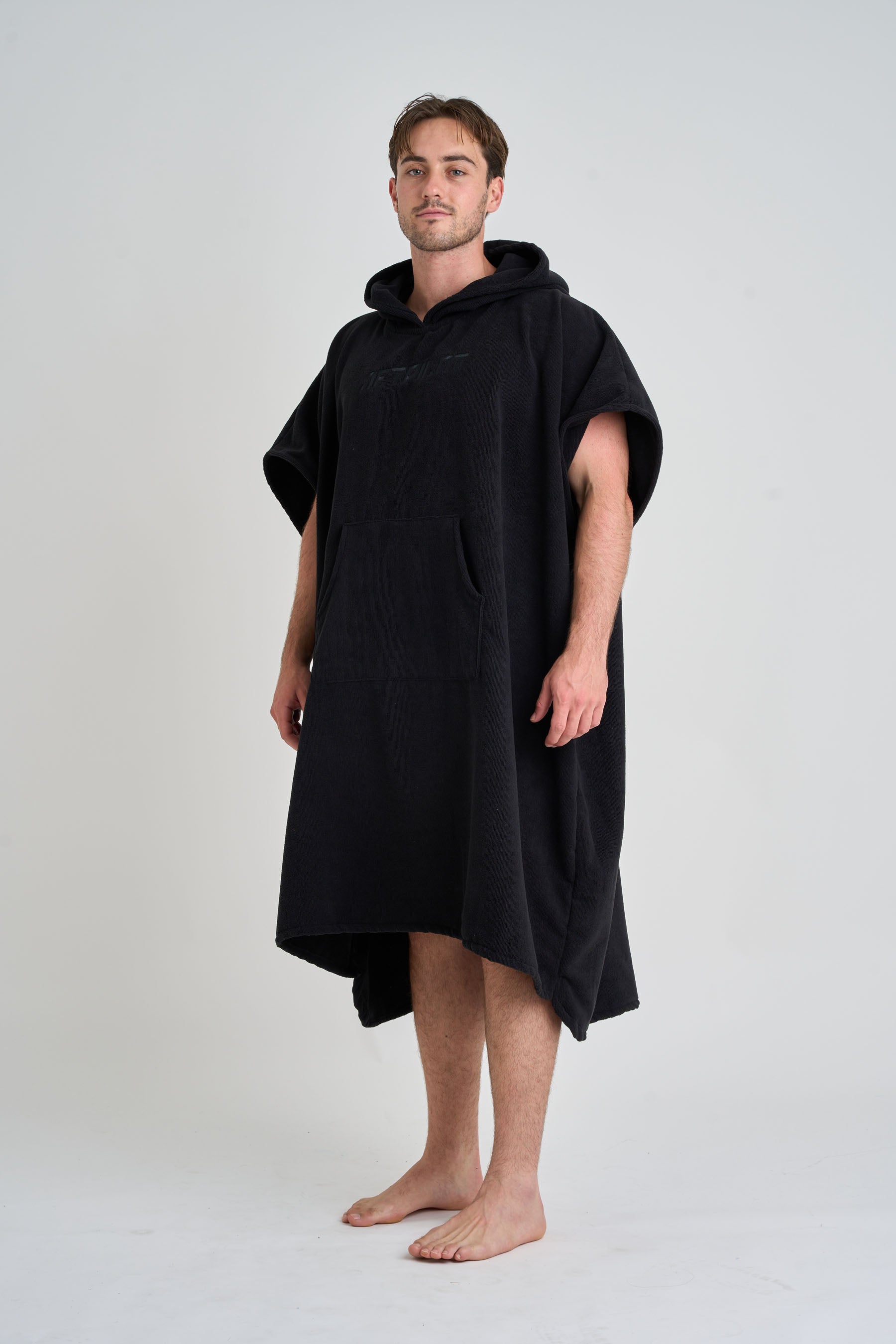 Jetpilot Venture Unisex Hoodie Towel - Black side profile — image 2