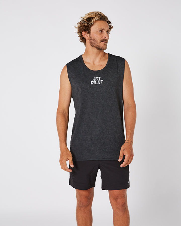 Jetpilot All Day Mens Muscle Tee - Black Lifestyle 2