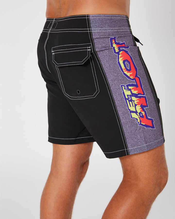 Jetpilot Colour Vision Mens Boardshort - Black/Grey Lifestyle 5