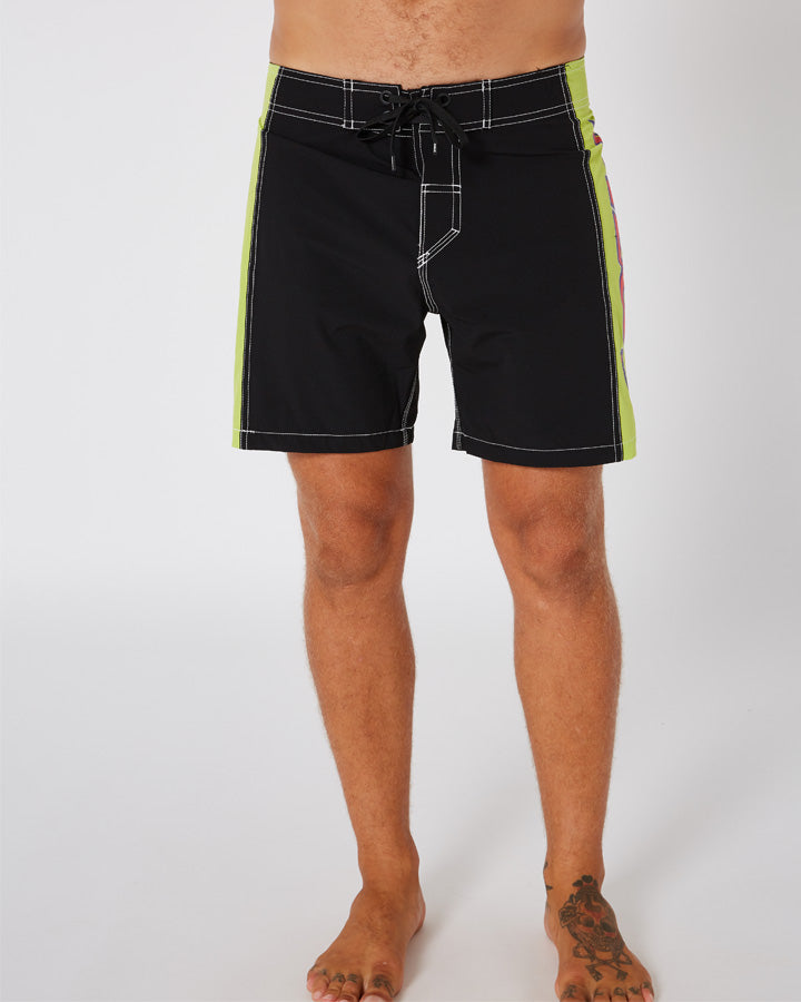 Jetpilot Colour Vision Mens Boardshort - Black/Green Lifestyle 2