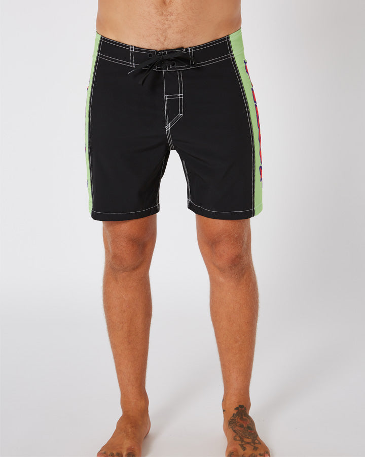 Jetpilot Colour Vision Mens Boardshort - Black/Green Lifestyle 12
