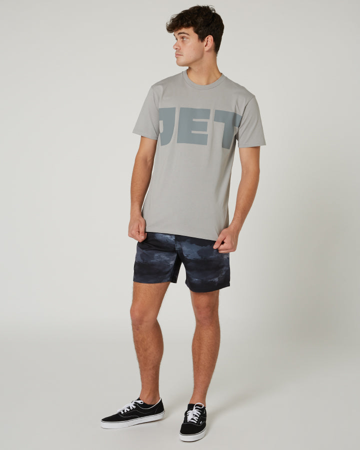 Jetpilot Divided Mens S/S Tee - Grey Lifestyle1