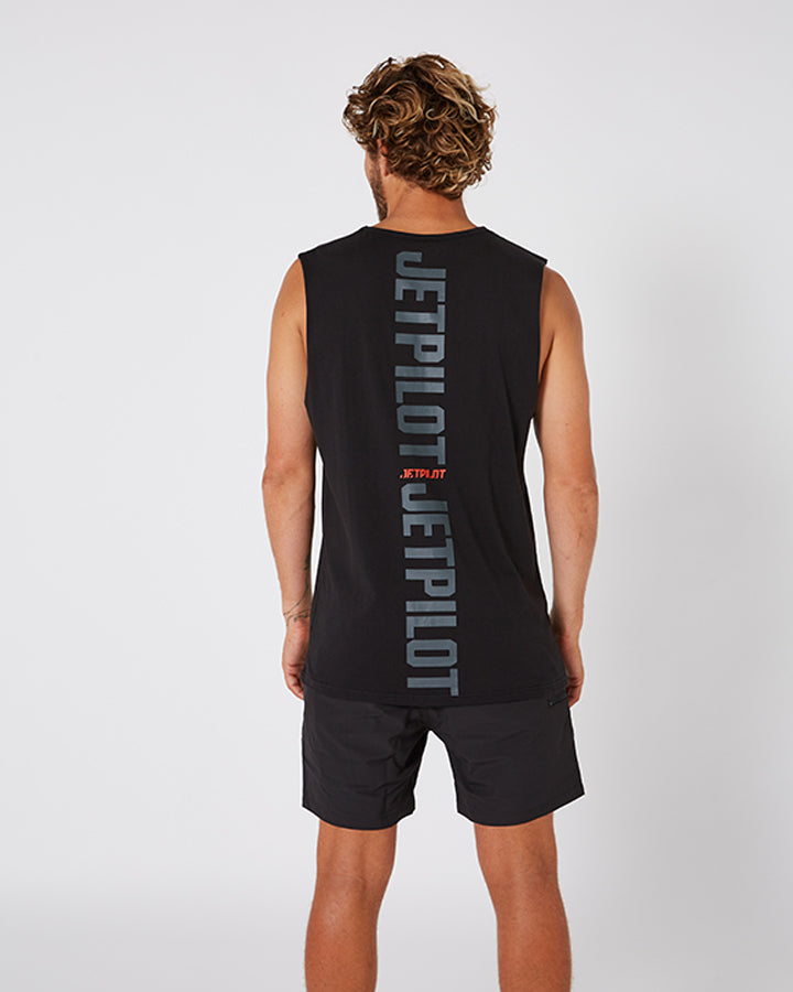 Jetpilot Freeride Mens Muscle Tee - Black Lifestyle8