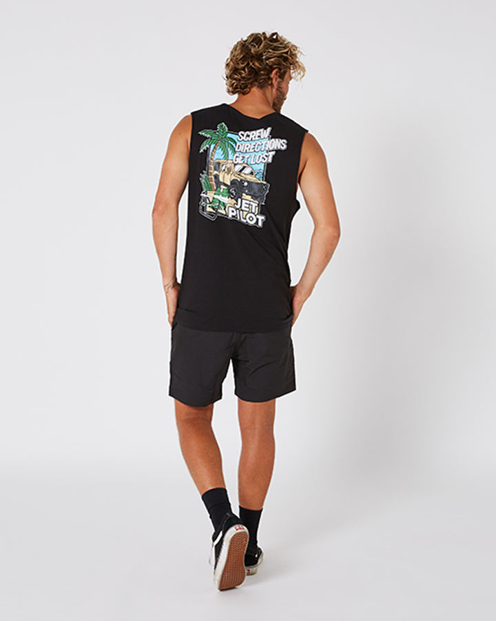 Jetpilot Get Lost Mens Muscle Tee - Lifestyle 1