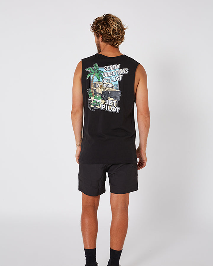 Jetpilot Get Lost Mens Muscle Tee - Lifestyle 4