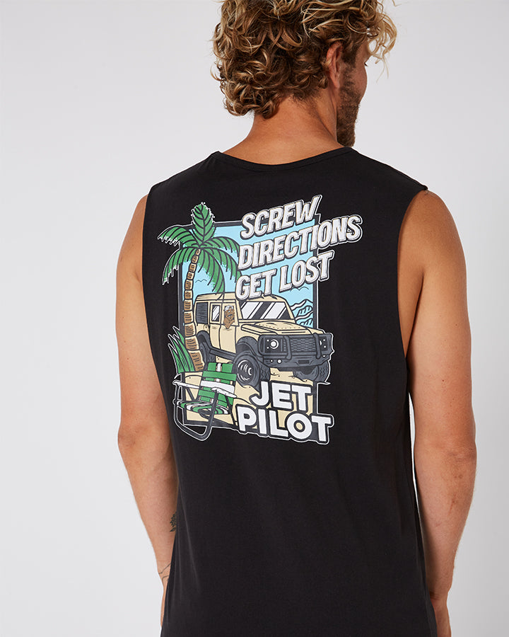 Jetpilot Get Lost Mens Muscle Tee - Lifestyle 7