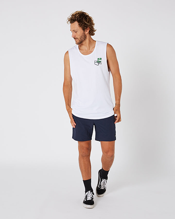 Jetpilot Get Lost Mens Muscle Tee - White