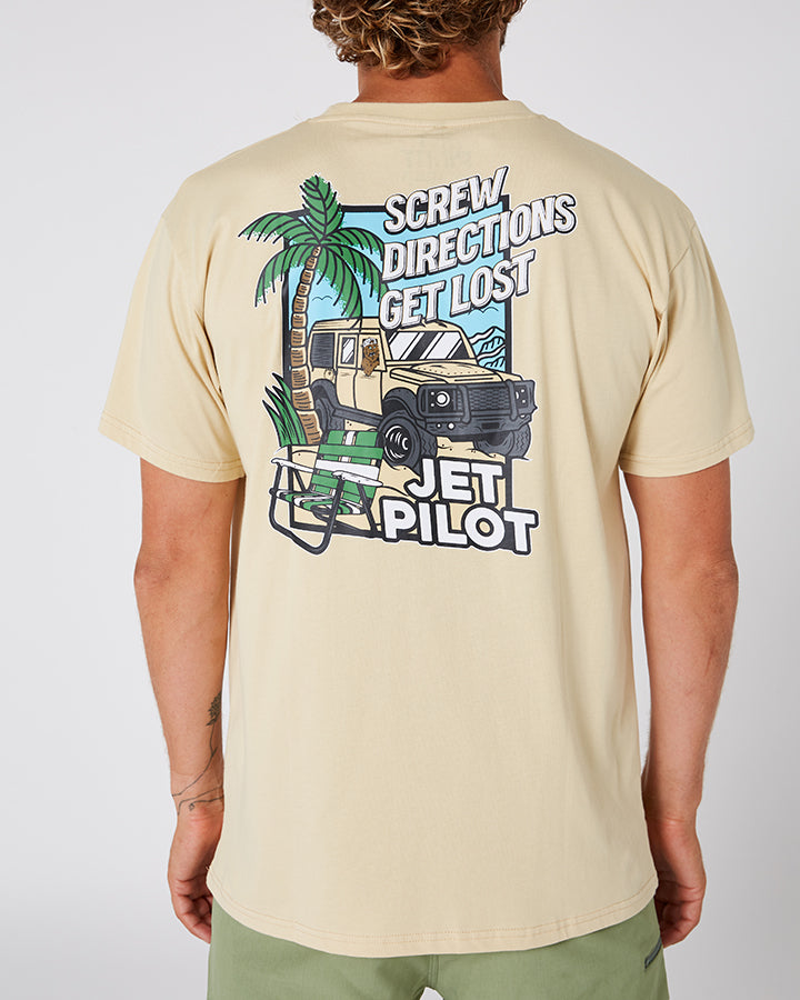 Jetpilot Get Lost Mens S/S Tee - Putty Lifestyle 1