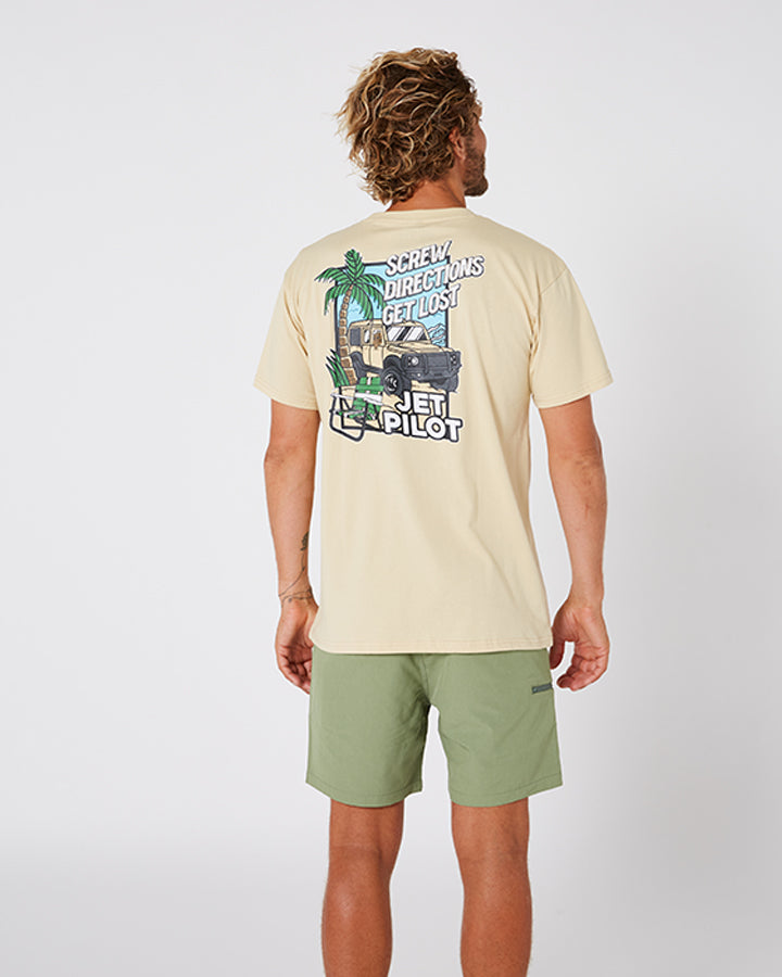 Jetpilot Get Lost Mens S/S Tee - Putty Lifestyle 4