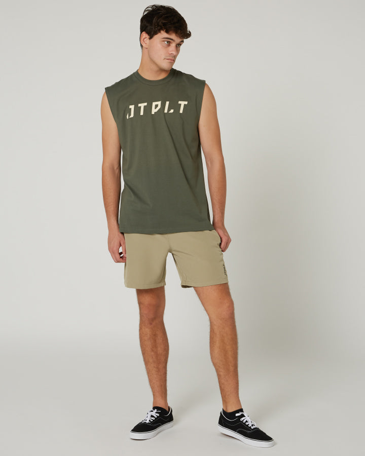 Jetpilot Icon Mens Muscle Tee - Sage