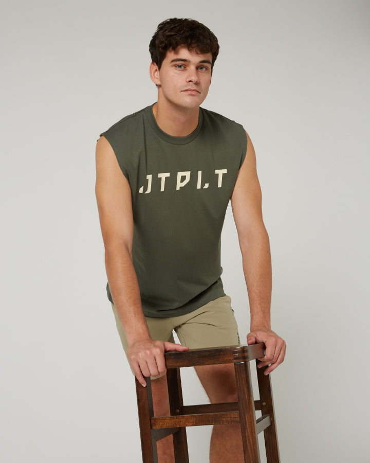 Jetpilot Icon Mens Muscle Tee - Sage Lifestyle 1