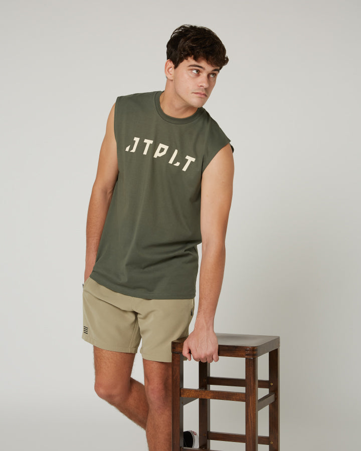 Jetpilot Icon Mens Muscle Tee - Sage Lifestyle2