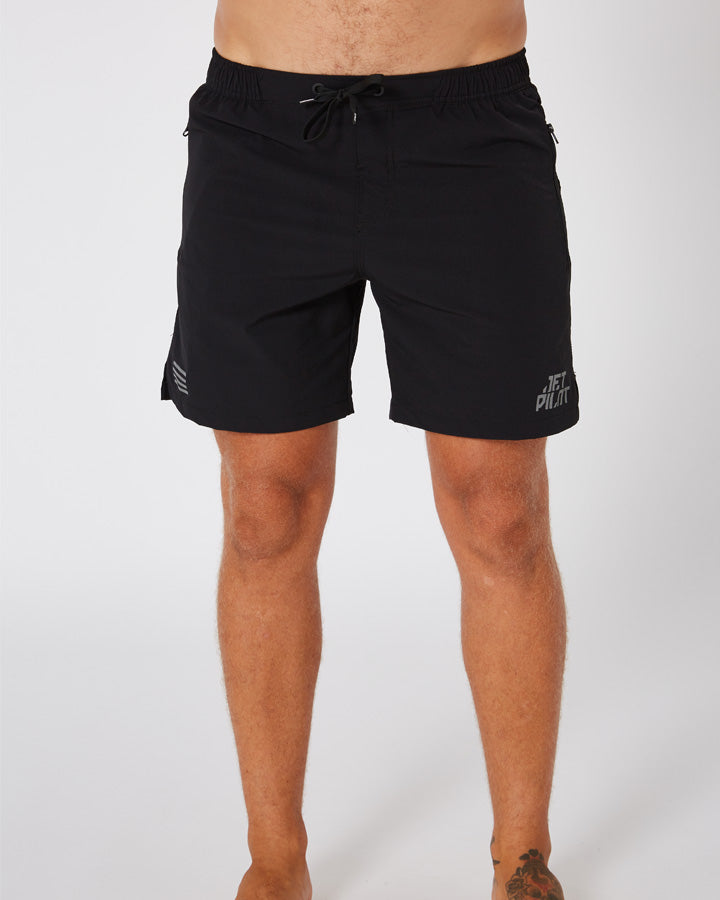 Jetpilot Impact Mens Trainer Short - Black Lifestyle