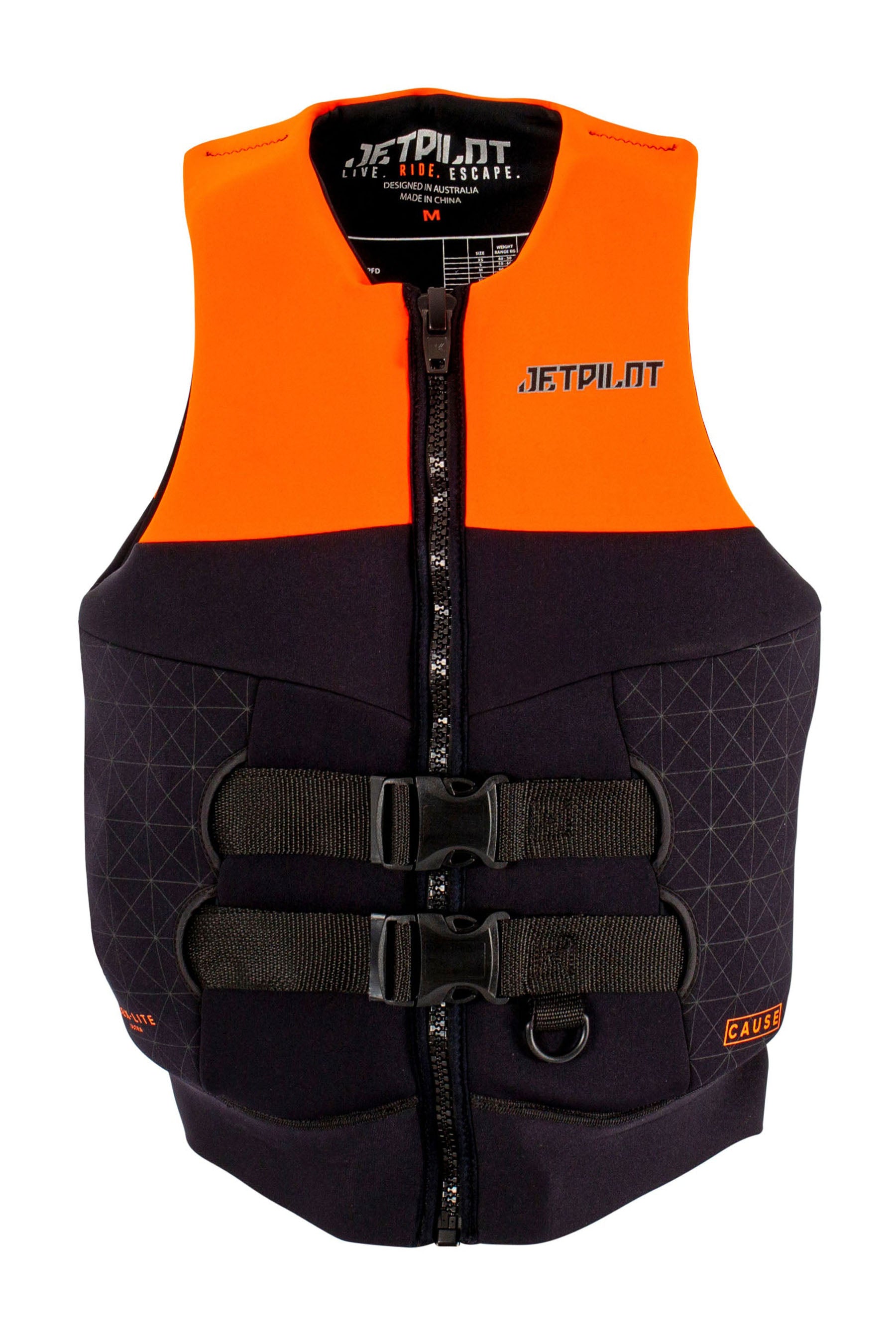 JETPILOT CAUSE MENS LIFE JACKET ORANGE L50 - FRONT