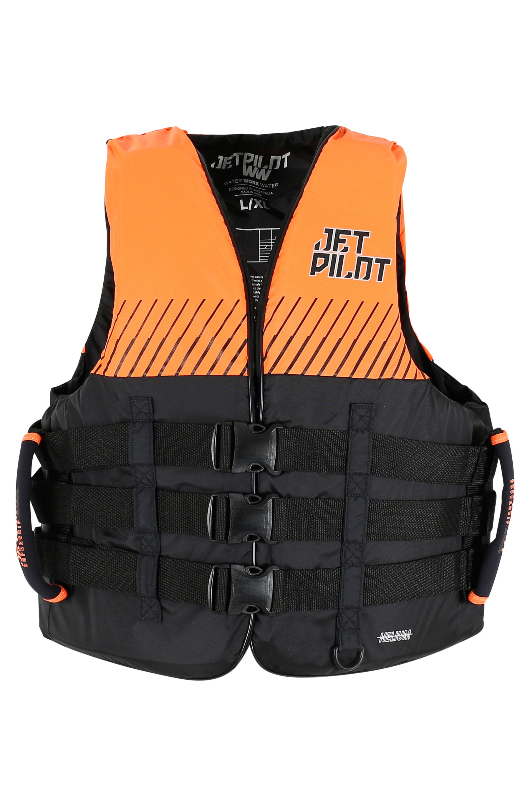 Jetpilot Helium F/E Mens Nylon Life Jacket - Black/Orange