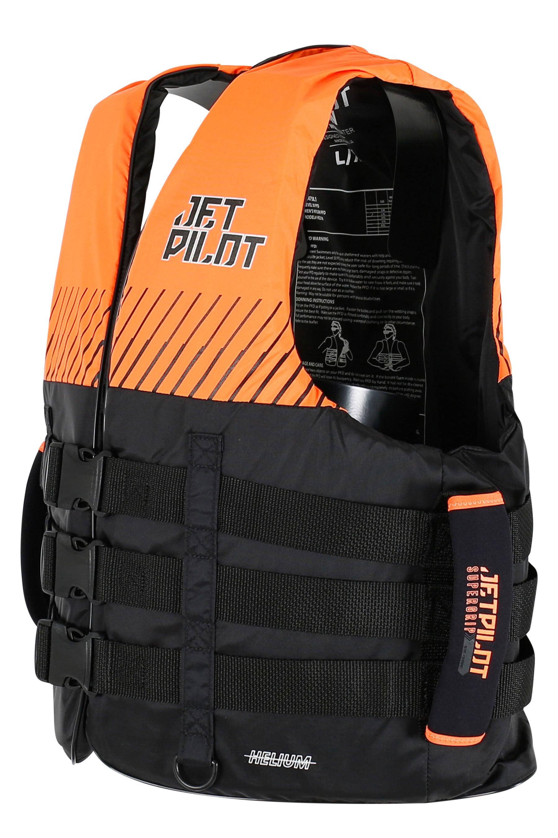 Jetpilot Helium F/E Mens Nylon Life Jacket - Black/Orange