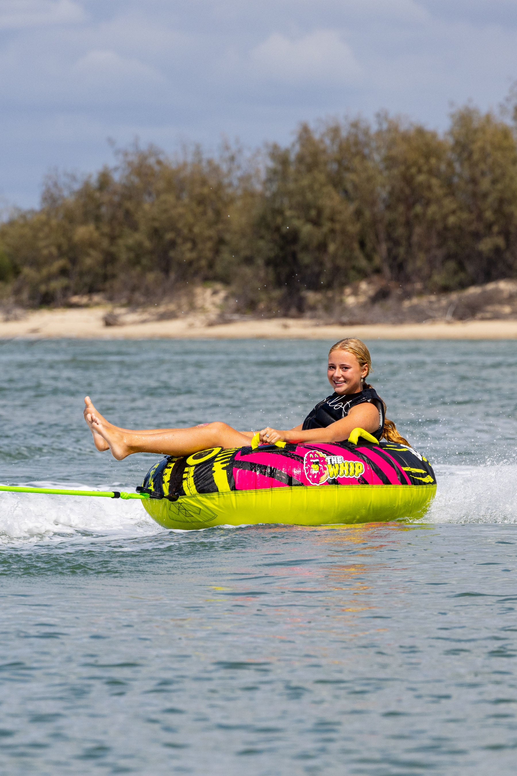 Jetpilot Whip 1 Person Towable Tube - Pink/Lime 5