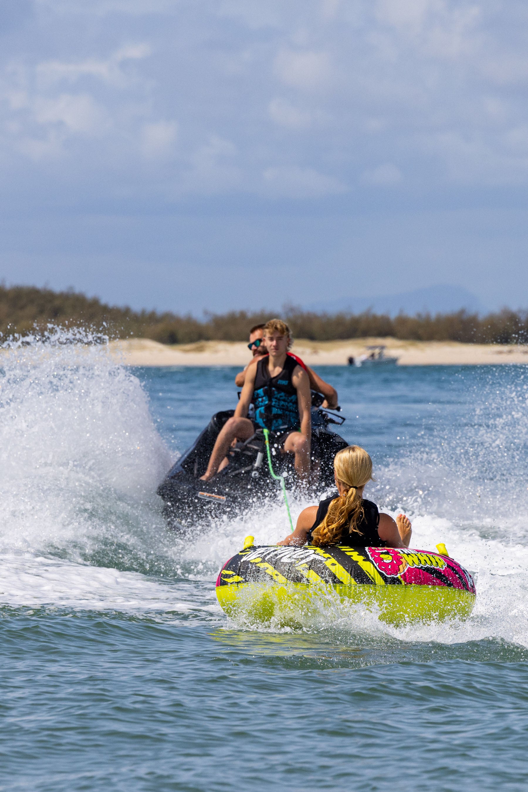 Jetpilot Whip 1 Person Towable Tube - Pink/Lime 6