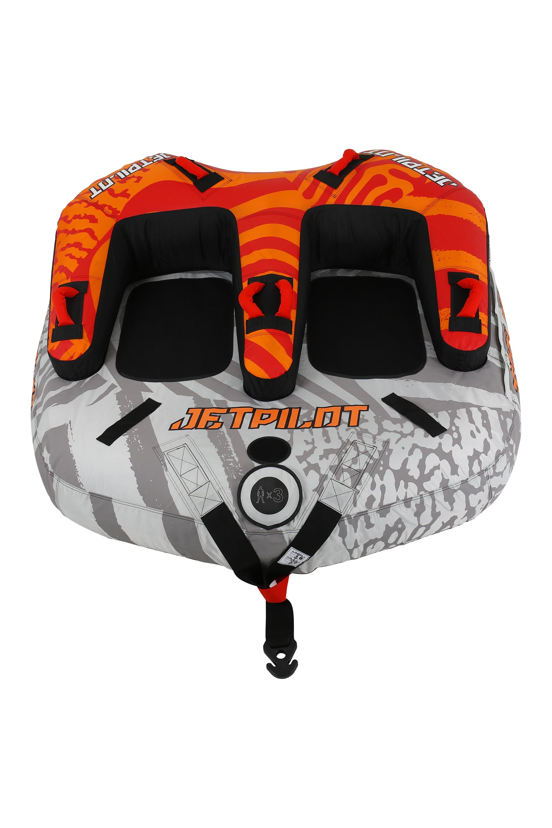 Jetpilot Freeride 3 Person Towable Tube - Grey/Orange 2