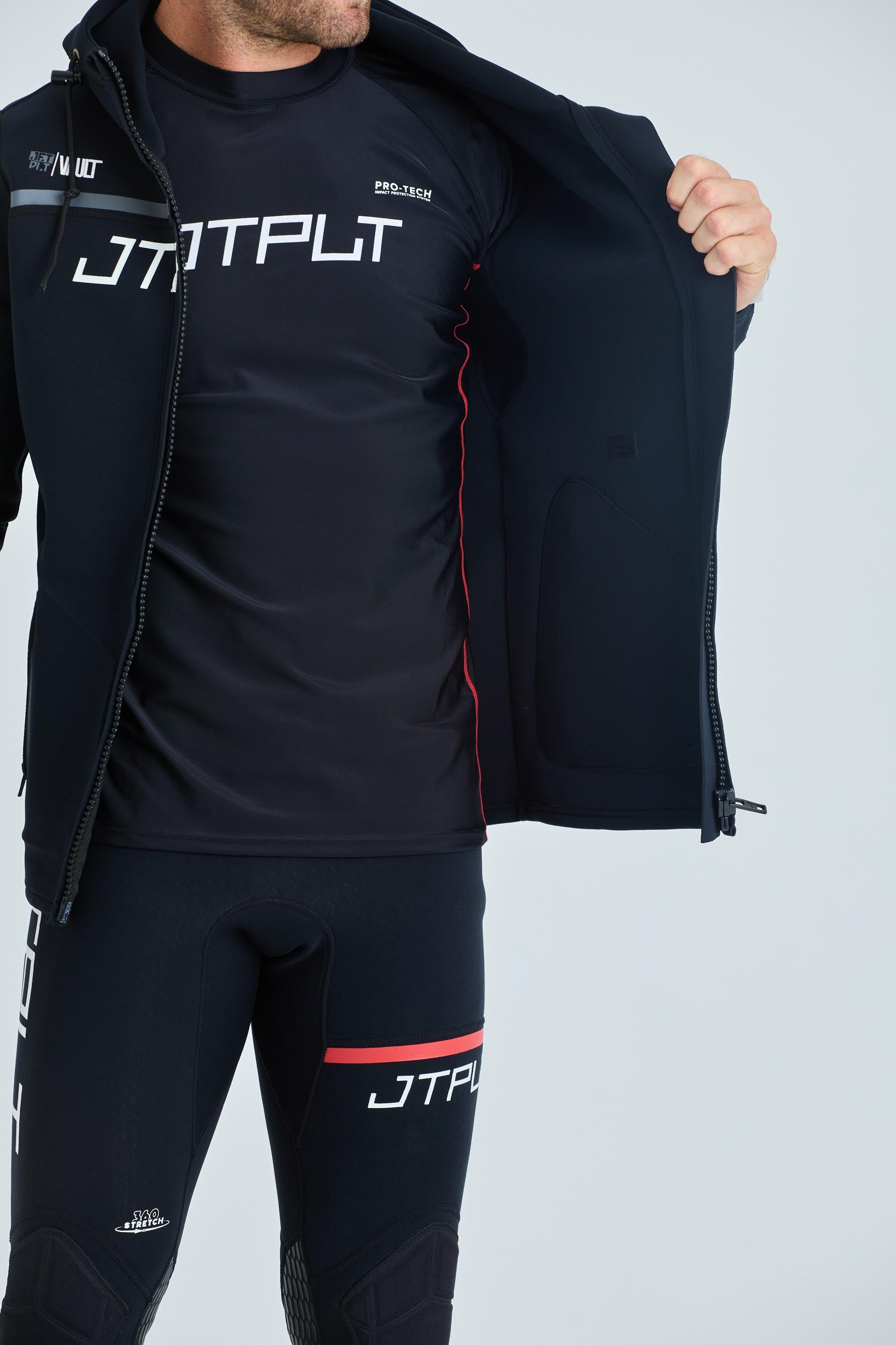 JA24171 Jetpilot Rx Vault Mens Tour Coat - Black/White 2