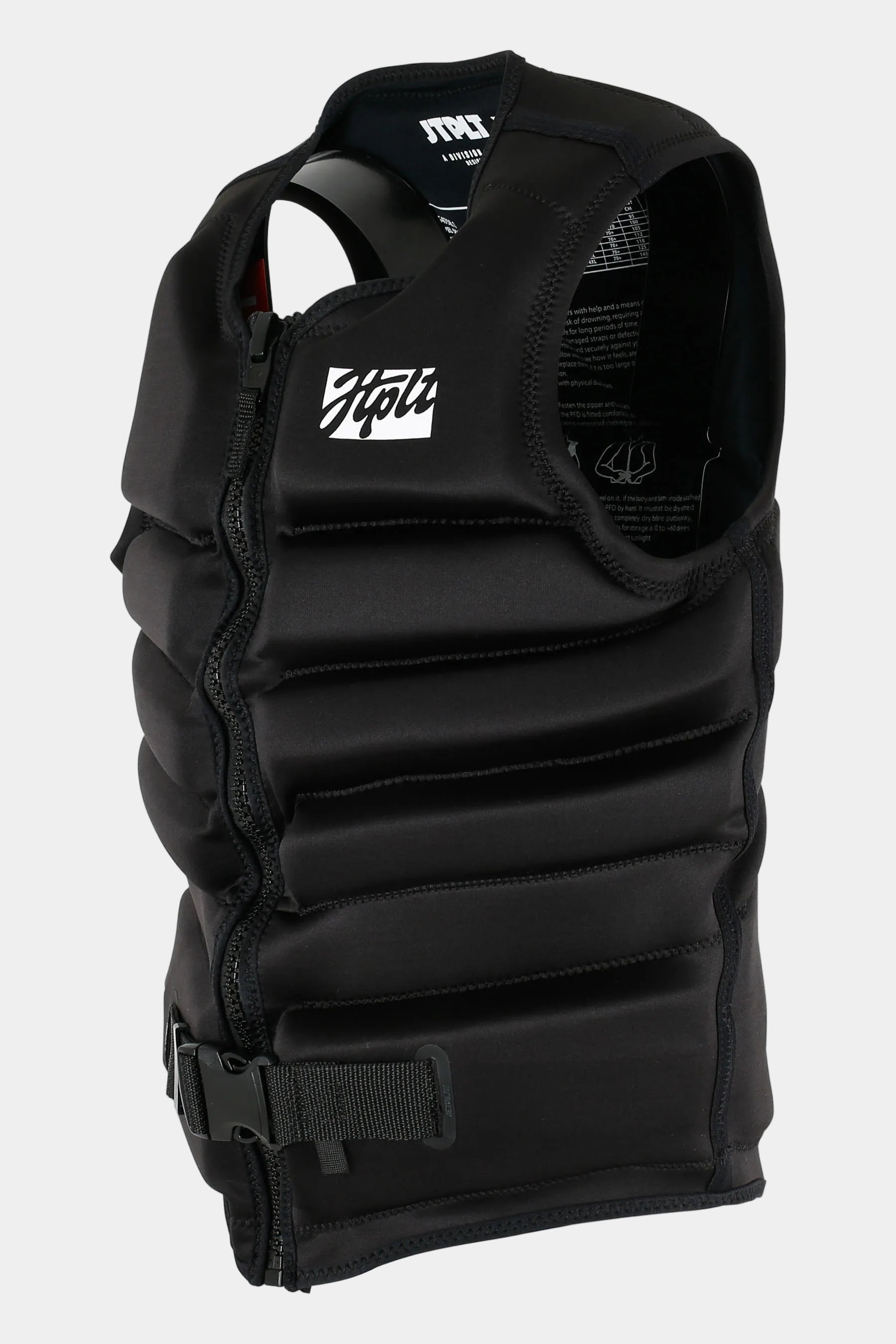 Jetpilot Phase Hyperflex Life Jacket - Black with a brand logo on a white background