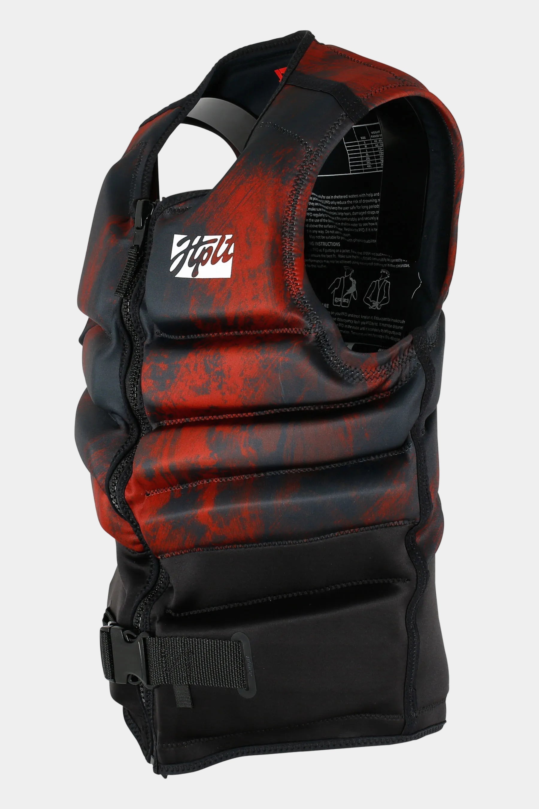 Jetpilot Phase Hyperflex Life Jacket - Red Side Profile with white "JTPLT" Branding