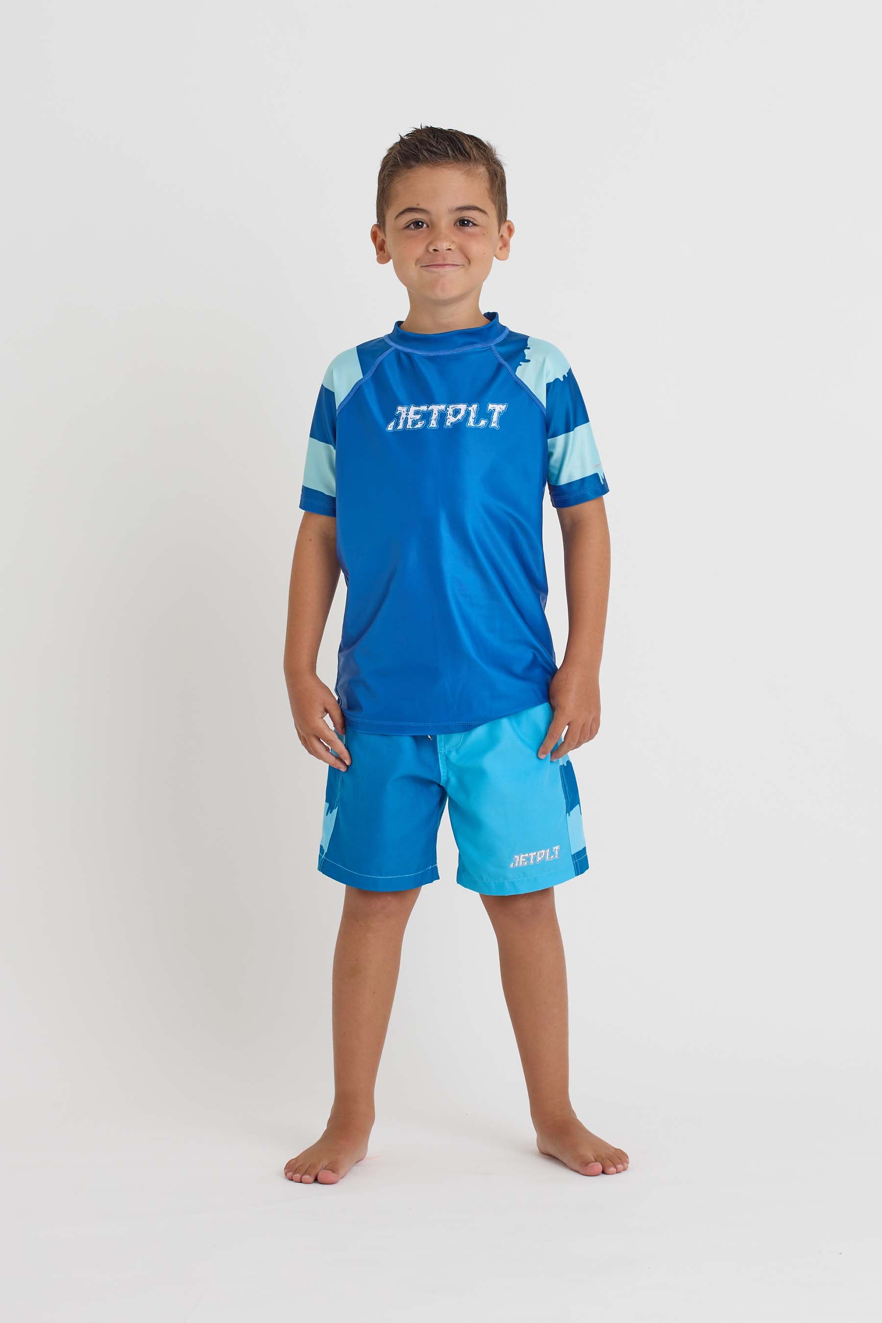 JA24360 Jetpilot Slime Youth Ss Rashie - Blue - 1