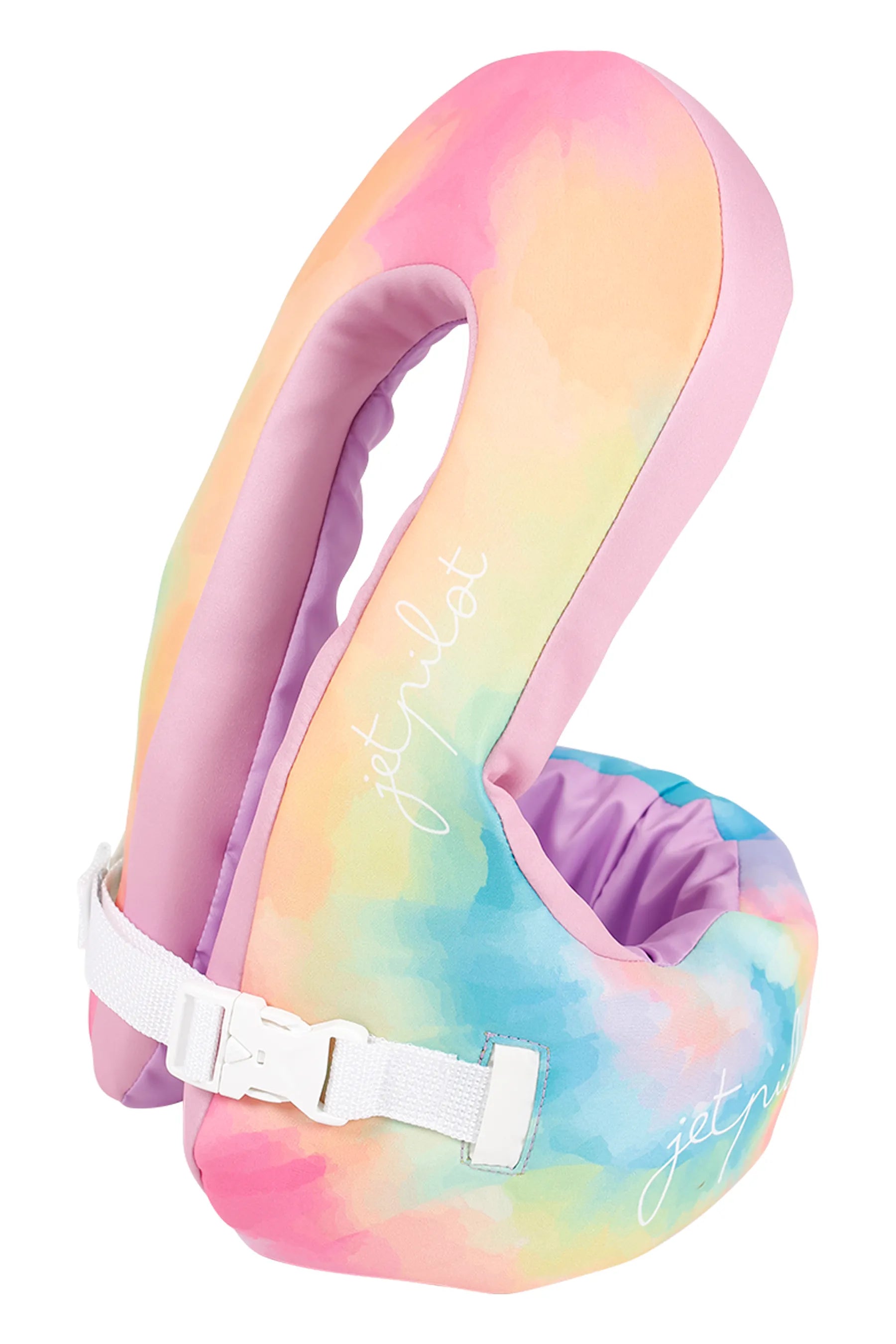 Jetpilot Paddle Pal Splash Swim Vest - Tie Dye with a white strap on a white background