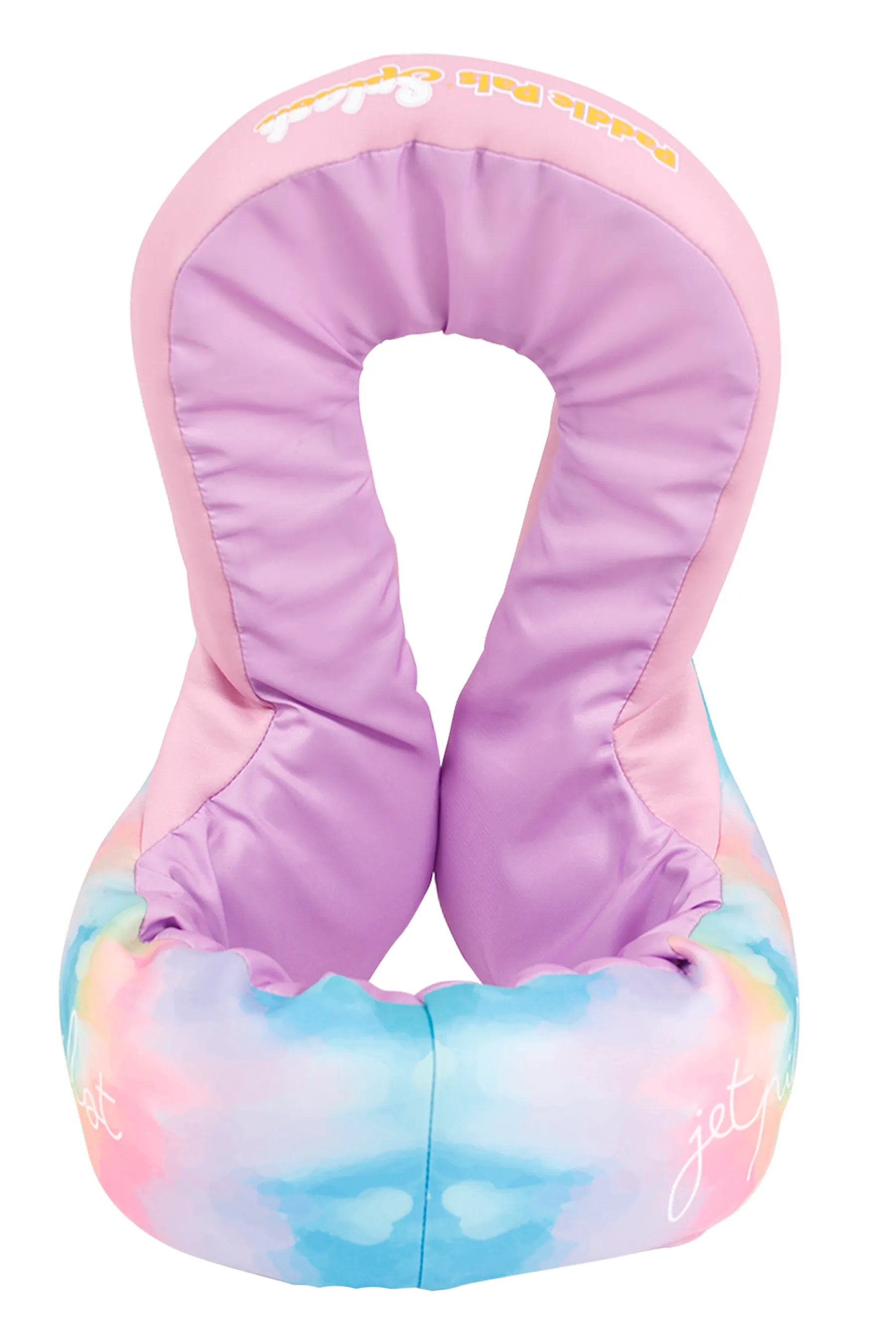Pastel-colored Jetpilot Paddle Pal Splash Swim Vest - Tie Dye with 'Jetpilot' branding on a white background